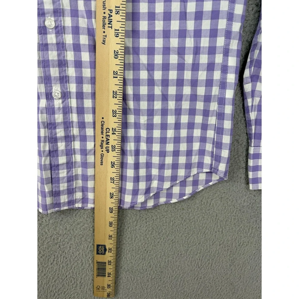 J Crew Mens Small Purple Check Flex Washed Long Sleeve Button Slim Shirt AF846